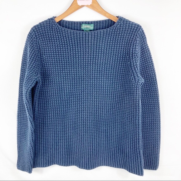 Lauren Ralph Lauren Sweaters - LAUREN RALPH LAUREN Textured Cotton Sweater Blue